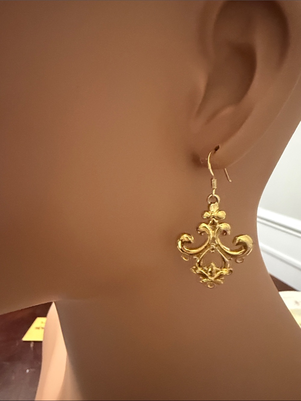 Victorian-style Gold plated over 925 sterling silver Earrings